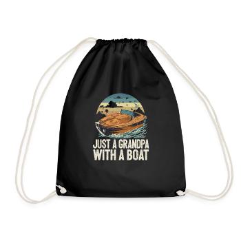 Just a Grandpa with a Boat Retired Pontoon King - Turnbeutel - Schwarz - Vorne