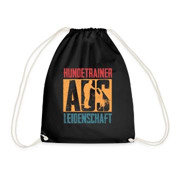 Hundetrainer aus Leidenschaft Hundetraining Hundes - Turnbeutel - Schwarz - Vorne