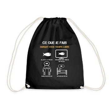 pêche poisson temps libre humour - Sac de sport léger - noir - Devant