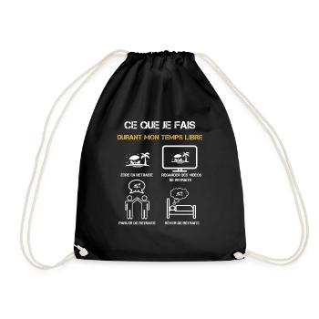 retraite temps libre humour - Sac de sport léger - noir - Devant