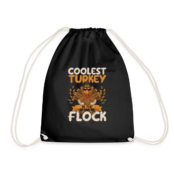 La dinde la plus cool du troupeau Drôle de Thanksgiving - Sac de sport léger - noir - Devant