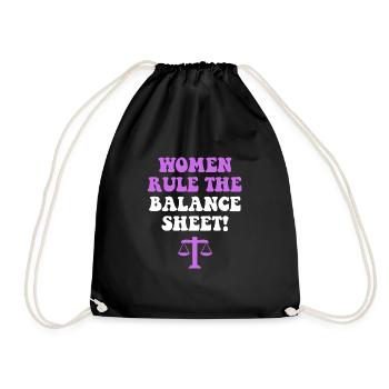 Women dominate the balance sheet - Drawstring Bag - black - Front