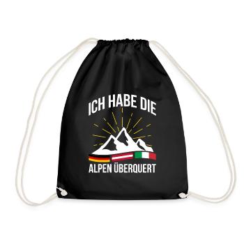 Alpenüberquerung Für Alpenüberquerer Wanderin Wand - Turnbeutel - Schwarz - Vorne
