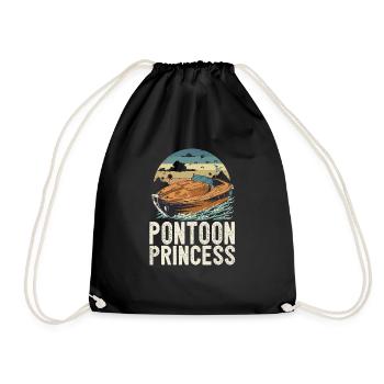 Pontoon Princess Motorboating Queen Pontooning - Turnbeutel - Schwarz - Vorne