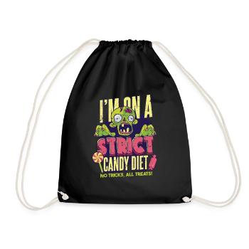 Zombie Halloween Candy - Drawstring Bag - black - Front