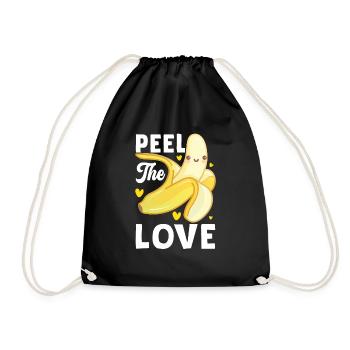 Peel The Love Banana Fruit - Drawstring Bag - black - Front