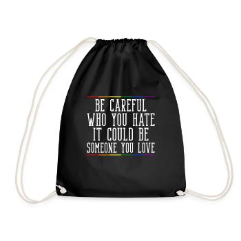 Faites attention à qui vous détestez lgbtq-pride-month - Sac de sport léger - noir - Devant