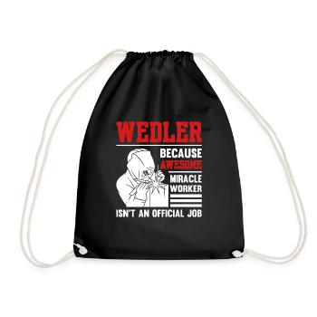 Welder Because Awesome Miracle Worker - Drawstring Bag - black - Front