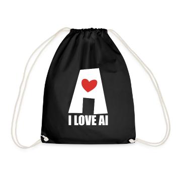 Artificial Intelligence - I love AI - Digital - Drawstring Bag - black - Front