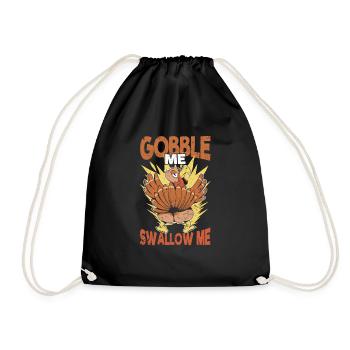 Gobble Me Swallow Me Funny Thanksgiving Dinner - Sac de sport léger - noir - Devant