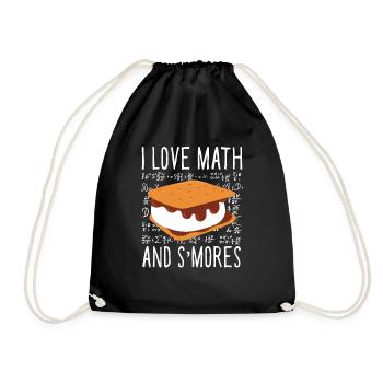 Camping School Kids Marshmallow I Love Math And Sm - Turnbeutel - Schwarz - Vorne