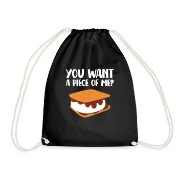 Camping Marshmallow Smore Funny You Want A Piece O - Turnbeutel - Schwarz - Vorne