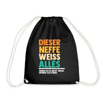 Neffe - Turnbeutel - Schwarz - Vorne