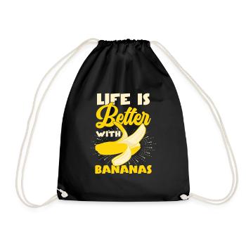 Life Is Better With Bananas - Drawstring Bag - black - Front