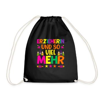 Erzieherin und so viel mehr Abschiedsgeschenk - Turnbeutel - Schwarz - Vorne