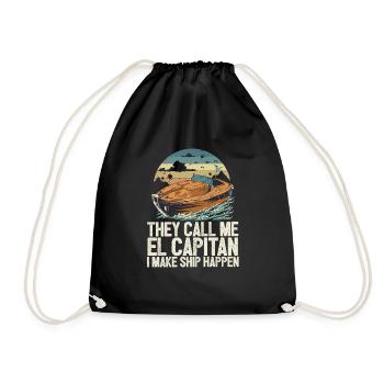 Ils m’appellent El Capitan Je fais du navire drôle - Sac de sport léger - noir - Devant
