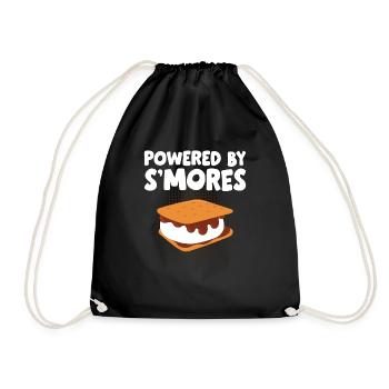 Camper Marshmallow Campfire Funny Powered By Smore - Drawstring Bag - black - Front