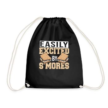 Camping Easily Excited By Smores Camper Marshmallo - Turnbeutel - Schwarz - Vorne