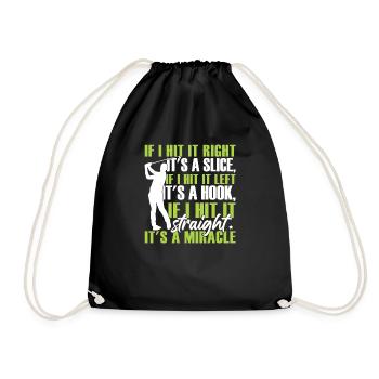 Funny Golfing Golf Player - Drawstring Bag - black - Front