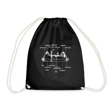 Outdoor Hunting Arch Anatomy Bow Arrow Target - Drawstring Bag - black - Front