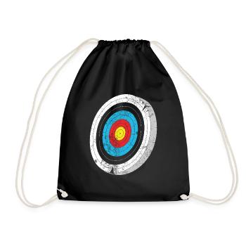 Outdoor Hunting Arch Target Bow Arrow Vintage - Drawstring Bag - black - Front