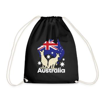 Australien-Flagge Australien-Tag Australisches Känguru - Turnbeutel - Schwarz - Vorne