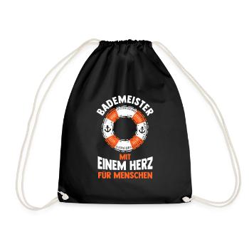 Rettungsschwimmer Bademeister - Turnbeutel - Schwarz - Vorne