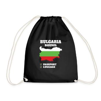 Bulgaria Bound Country Travel Bulgarian Flag - Drawstring Bag - black - Front