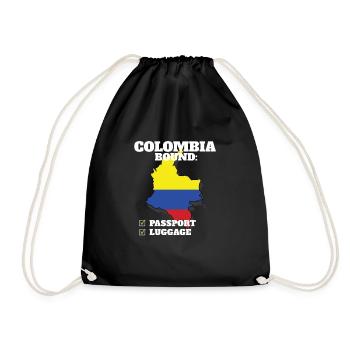 Colombia Bound Country Travel Colombian Flag - Drawstring Bag - black - Front