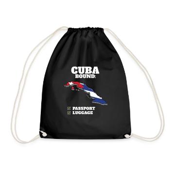 Cuba Bound Country Travel Cuban Flag Vacation - Drawstring Bag - black - Front