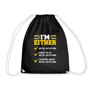 Funny Probing Metal Detector Detector - Drawstring Bag - black - Front