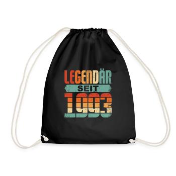 legendär seit 1993- 30 Geburtstag - Turnbeutel - Schwarz - Vorne