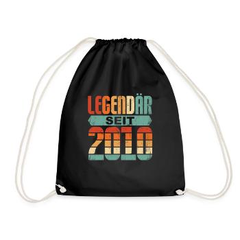 legendär seit 2010 - 13 Geburtstag - Turnbeutel - Schwarz - Vorne