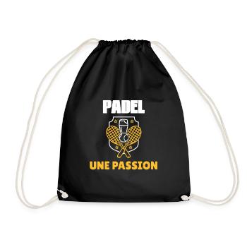 Padel A Passion Geschenk Dad Racket Sport - Turnbeutel - Schwarz - Vorne