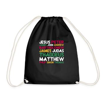 Jesus Christ 12 Apostles God Cadre Christian - Drawstring Bag - black - Front