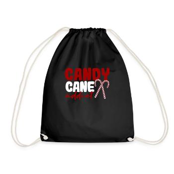 Candy Cane Addict Funny Christmas Love - Drawstring Bag - black - Front