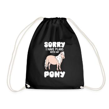 Sorry I Have Plans With My Pony - Drawstring Bag - black - Front