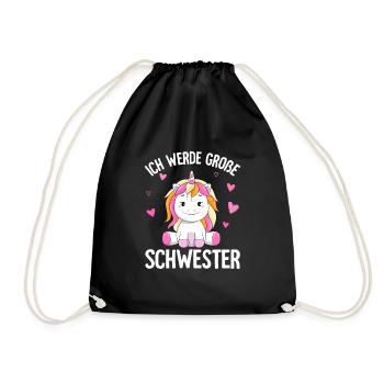 Ich werde große Schwester Kinder - Turnbeutel - Schwarz - Vorne