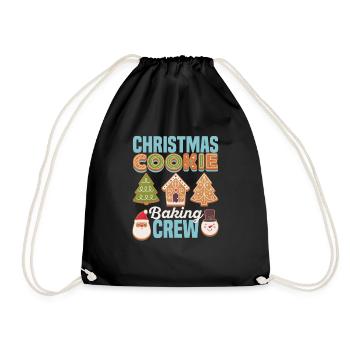 Christmas Cookie Baking Crew Traditioneller - Turnbeutel - Schwarz - Vorne