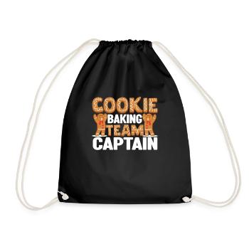 Cookie Baking Team Captain Funny Gingerbread Man - Drawstring Bag - black - Front