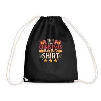 This is my Christmas Bakery Shirt Funny - Drawstring Bag - black - Front