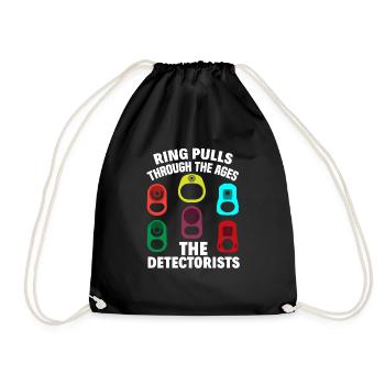 Funny Probing Metal Detector Detector - Drawstring Bag - black - Front
