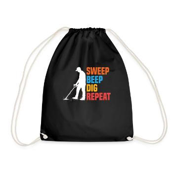 Funny Probing Metal Detector Detector - Drawstring Bag - black - Front