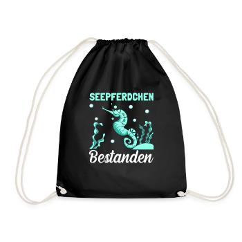 Schwimmen Seepferdchen Schwimmkurs - Turnbeutel - Schwarz - Vorne
