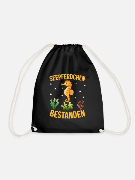 Seepferdchen bestanden - Turnbeutel - Schwarz