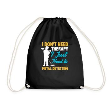 Funny Probing Metal Detector Detector - Drawstring Bag - black - Front