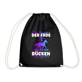 Reiten Pferd Spruch Reiterin Reiterhof Reitverein - Turnbeutel - Schwarz - Vorne