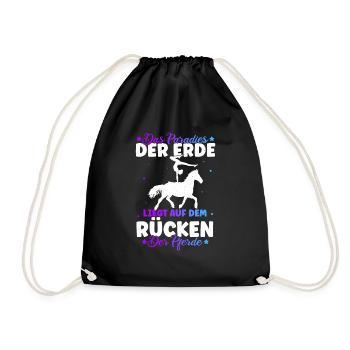 Reiten Pferd Spruch Reiter Reiterhof Reitverein Re - Turnbeutel - Schwarz - Vorne