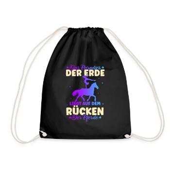 Reiten Pferd Spruch Reiterin Reiterhof Reitverein - Turnbeutel - Schwarz - Vorne