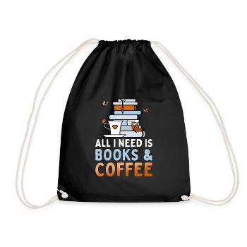 J’ai besoin de livres et de café Citation de lecture de rat de bibliothèque - Sac de sport léger - noir - Devant